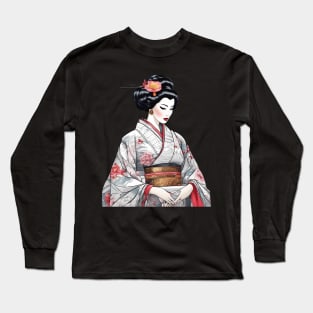 Japanese Geisha Long Sleeve T-Shirt